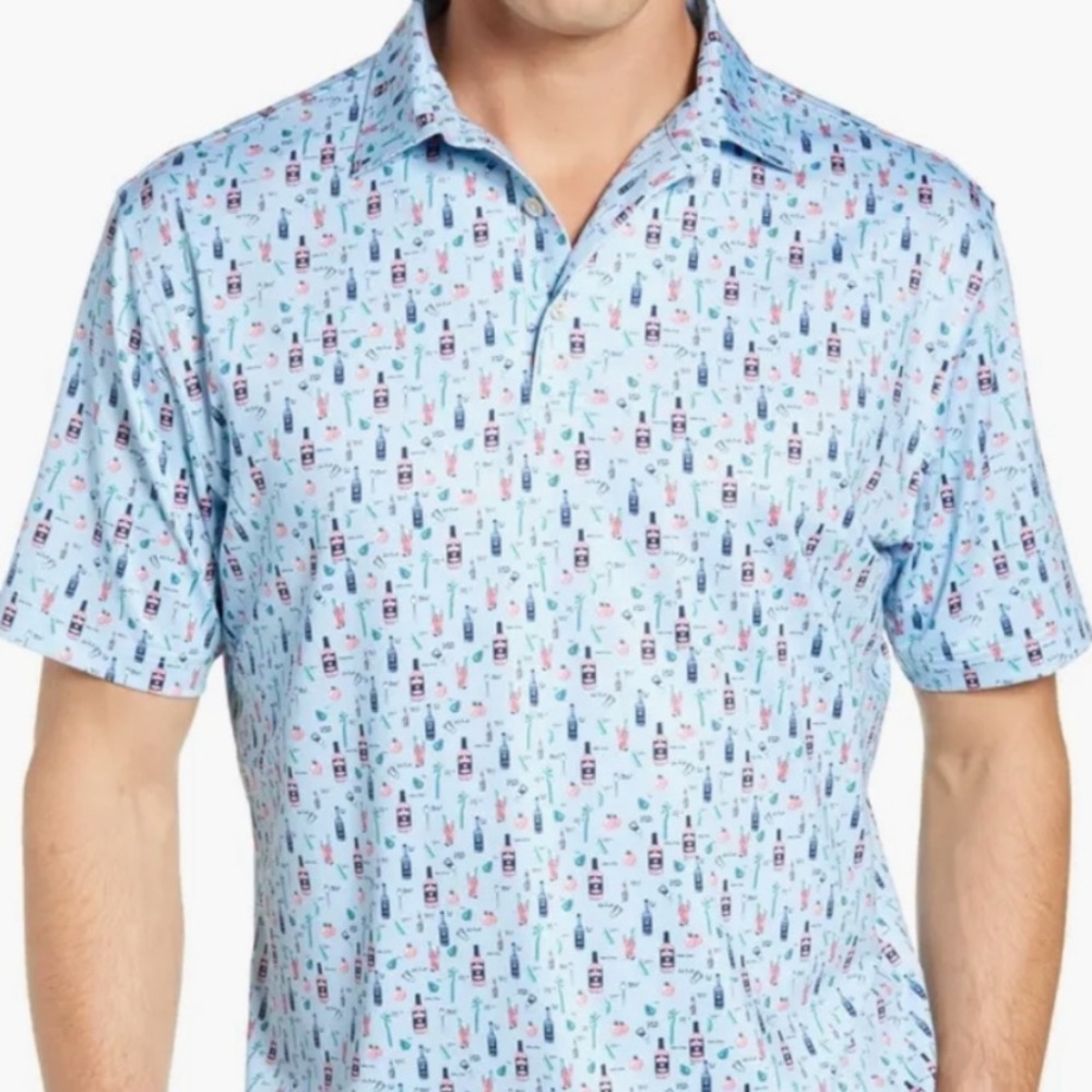 Men's Peter Millar Summer Comfort Cocktail Patterned Polo Shirt